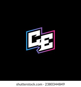 CE monogram logo design with abstract shape concept in vector