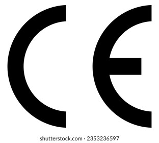 CE standard mark logo icon for product packaging. Quality assurance of the Europe. For products sold within the European Economic Area - EEA. CE marking European Conformity certification mark