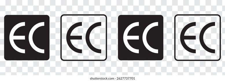 CE symbol collection. CE icon mark vector. Certification mark set. CE sign isolated on white background