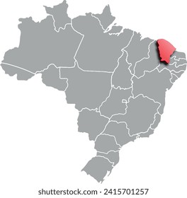 CEARA DEPARTMENT MAP PROVINCE OF BRAZIL 3D ISOMETRIC MAP