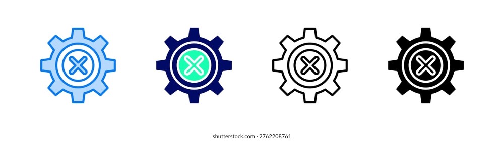 Cease Of Activity Multiple Style Icon Set Vector