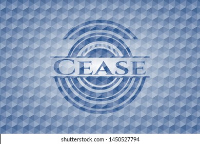 Cease blue polygonal badge. Vector Illustration. Detailed.
