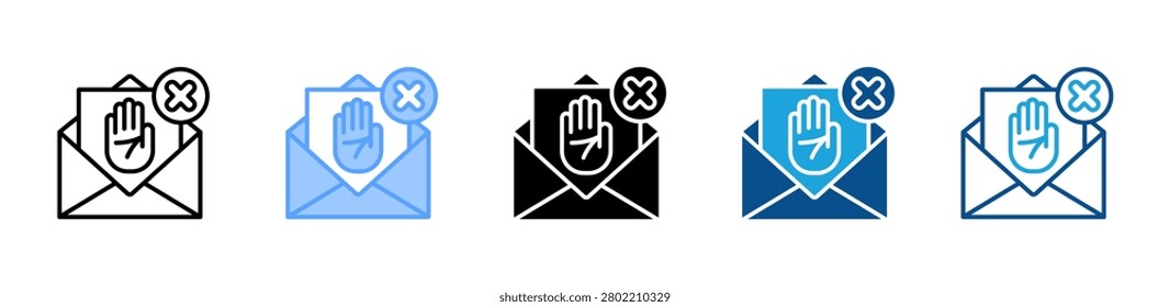 Cease And Desist web icon with multiple style collection