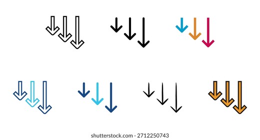 Conjunto de iconos de cese colección de Vector de estilo múltiple. Trazo editable 

