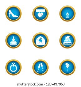 Cease to love icons set. Flat set of 9 cease to love vector icons for web isolated on white background