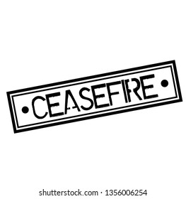 CEASEFIRE stamp on white