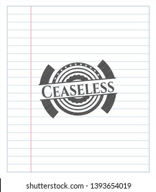 Ceaseless emblem with pencil effect. Vector Illustration. Detailed.