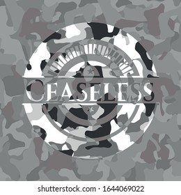 Ceaseless on grey camo texture
