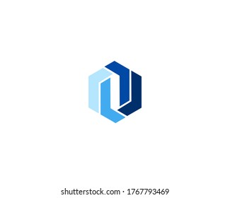 Ceative blue hexagon logo design icon