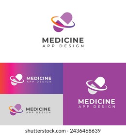 Ceative medicine app vector logo.