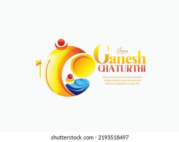 Ceative and symbolic illustration of LORD GANESHA with Happy Ganesh Chaturthi wishes.