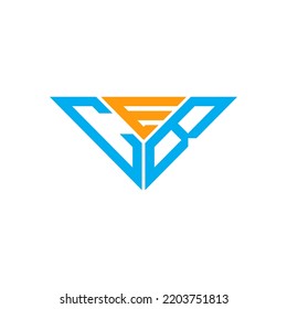 CEB letter logo creative design with vector graphic, CEB simple and modern logo in triangle shape.