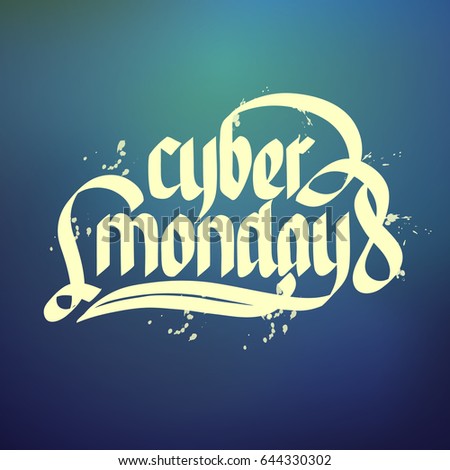 Ceber monday sale typographical concept background flat vector illustration
