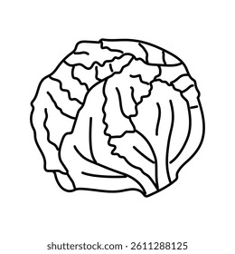ceberg salad food line icon vector. ceberg salad food sign. isolated contour symbol black illustration