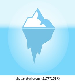 ceberg. Vector icon of a glacier drifting across the ocean. Illustration for website, application and creative design. Flat style