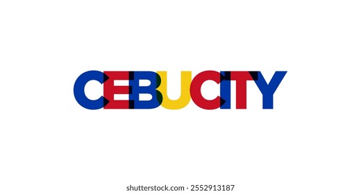 Cebu City in the Philippines emblem. The design features a geometric style, vector illustration with bold typography in a modern font. The graphic slogan lettering.