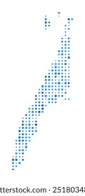 Cebu Dot Map. Island Digital Style Shape. Cebu vector image. Island shape blue circular dots. Modern vector illustration.