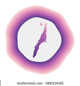 Cebu icon. Colorful gradient logo of the island. Purple and red Cebu rounded sign with map for your design. Vector illustration.