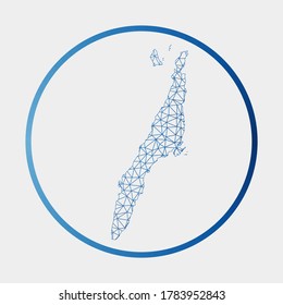 Cebu icon. Network map of the island. Round Cebu sign with gradient ring. Technology, internet, network, telecommunication concept. Vector illustration.