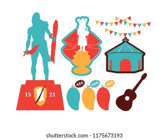 Cebu icons vector landmark philippines