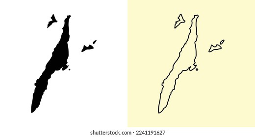 Mapa de Cebú, Filipinas, Asia. Diseños de mapas rellenos y esquemáticos. Ilustración del vector