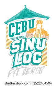 Cebu Philippines Sinulog festival celebration landmark tourist spot design vector