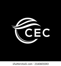 CEC letter logo design on black background. CEC creative circle letter logo concept. CEC letter design.
