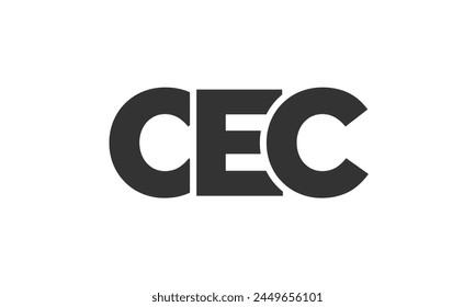 CEC logo design template with strong and modern bold text. Initial based vector logotype featuring simple and minimal typography. Trendy company identity ideal for businesses brand presence.