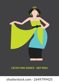 Cecah Inai Dance Vetor - Traditional Malay Wedding Ritual Dance de Riau, Indonesia