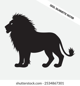 Cecil Silhouette Vector with gray color background