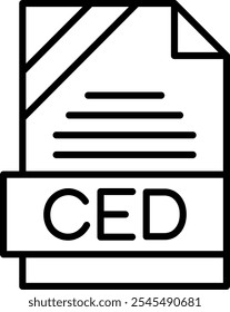 Símbolo de design de ícone de vetor de CED