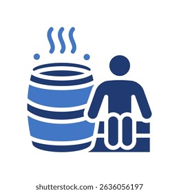 Cedar Barrel Icon Lineal Color Vector Illustration