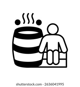 Cedar Barrel Icon Outline Vector Illustration