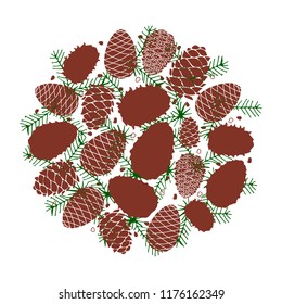Cedar cone background, sketch for your design