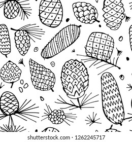Cedar cones, seamless pattern for your design