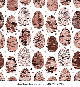 Cedar cones, seamless pattern for your design