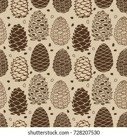 Cedar cones, seamless pattern for your design