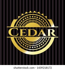 Cedar gold emblem. Vector Illustration. Detailed.