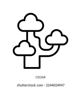 cedar icon. Line Art Style Design Isolated On White Background