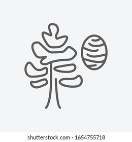 Cedar icon line symbol. Isolated vector illustration of icon sign concept for your web site mobile app logo UI design.