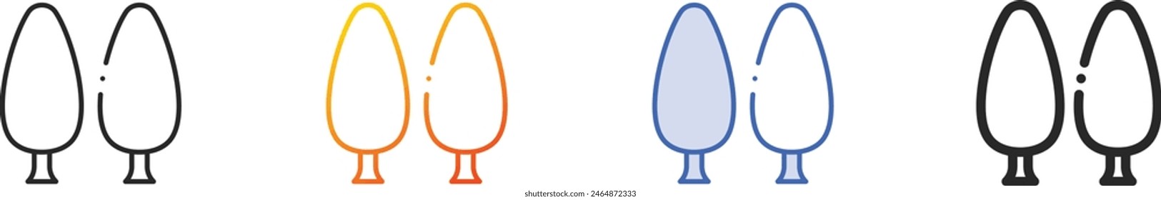 cedar icon.Thin Linear, Gradient, Blue Stroke and bold Style Design Isolated On White Background