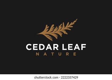 Cedar laef logo design nature icon symbol cypress arborvitae  