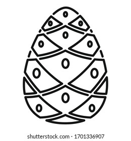Cedar pine cone icon. Outline cedar pine cone vector icon for web design isolated on white background