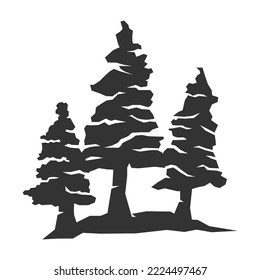 cedar pine tree logo Icon Illustration Brand Identity
