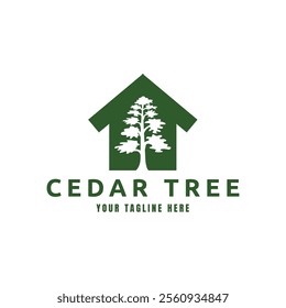 Cedar pine tree logo nature organic environment icon symbol illustration