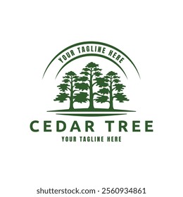 Cedar pine tree logo nature organic environment icon symbol illustration