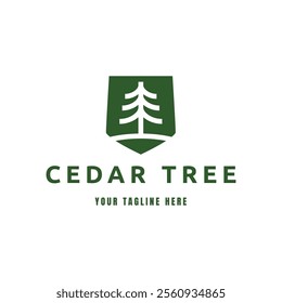 Cedar pine tree logo nature organic environment icon symbol illustration