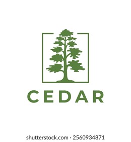 Cedar pine tree logo nature organic environment icon symbol illustration