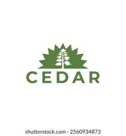 Cedar pine tree logo nature organic environment icon symbol illustration