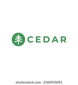 Cedar pine tree logo nature organic environment icon symbol illustration